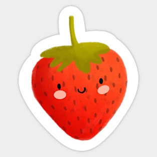 Kawaii strawberry sticker Sticker